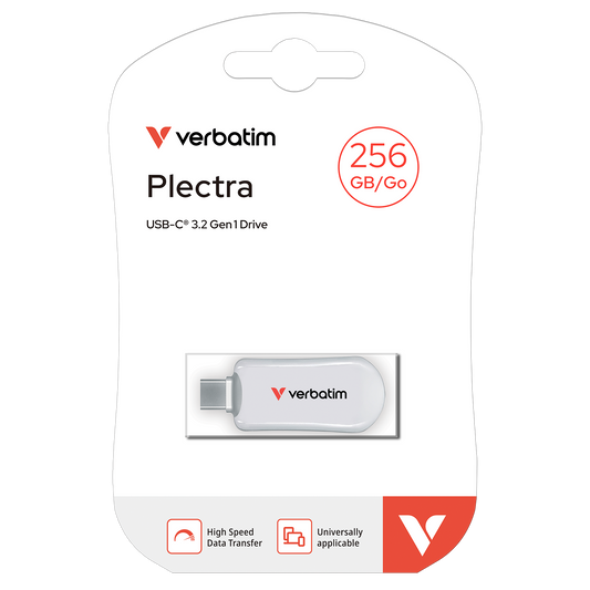 דיסק און קיי Verbatim Plectra USB-C 256GB - צבע לבן