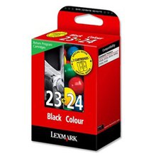 זוג ראש דיו שחור+צבע מקורי 23+24 Lexmark 18C1419E