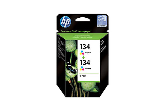 זוג ראשי דיו צבעוני מקוריים HP C9505HE-134