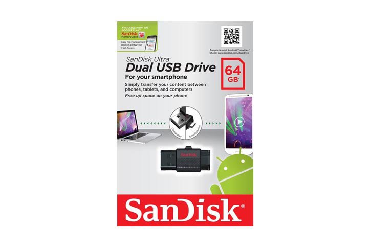 זכרון SanDisk Ultra Dual USB Drive נפח 64GB