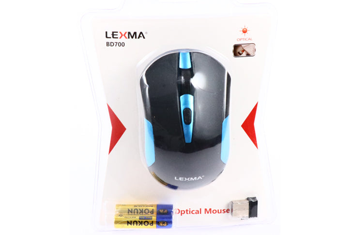 עכבר אופטי אלחוטי Lexma BD700 4D Wireless - שחור/כחול